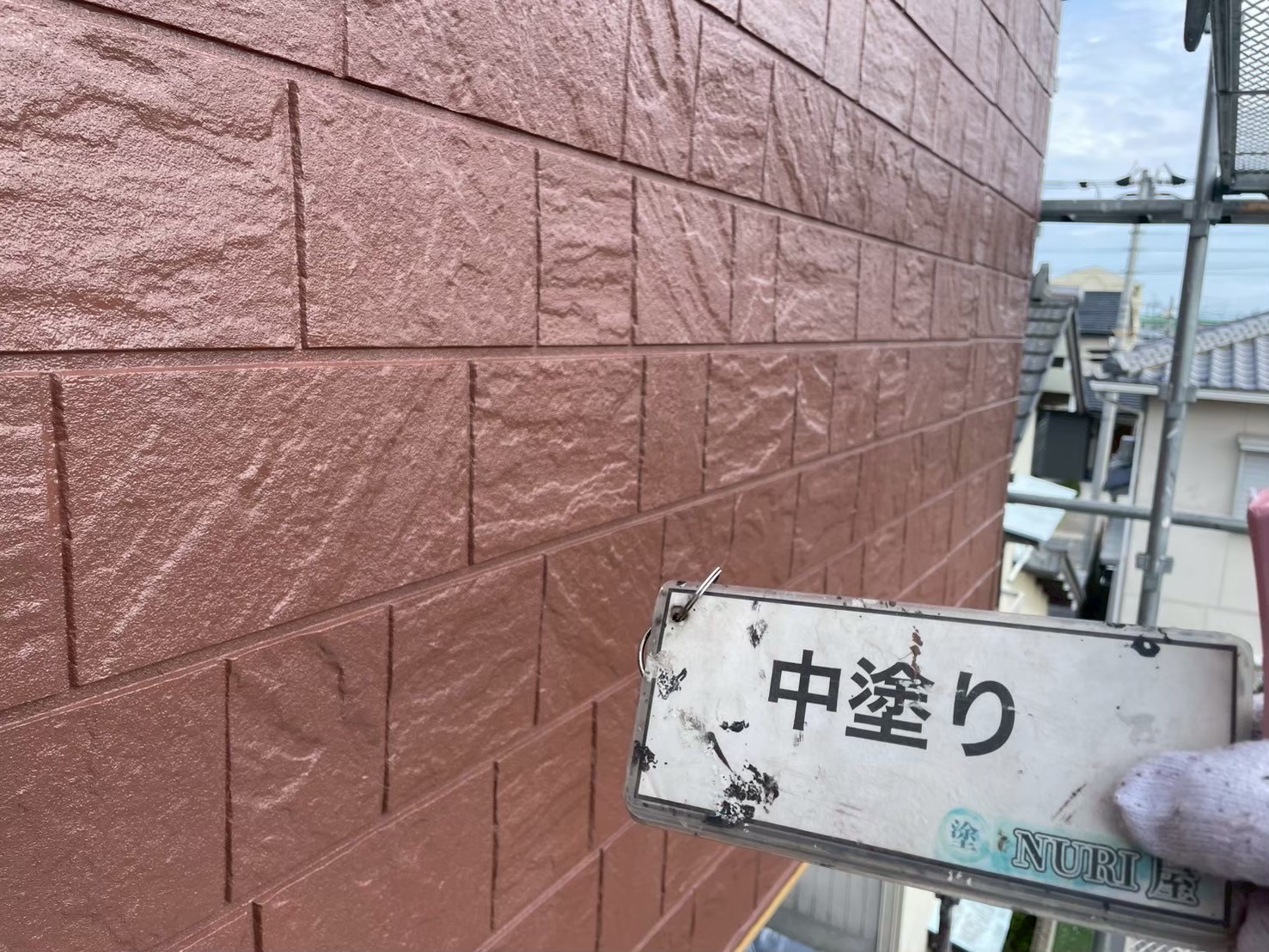 新浜町I様邸　中塗り作業